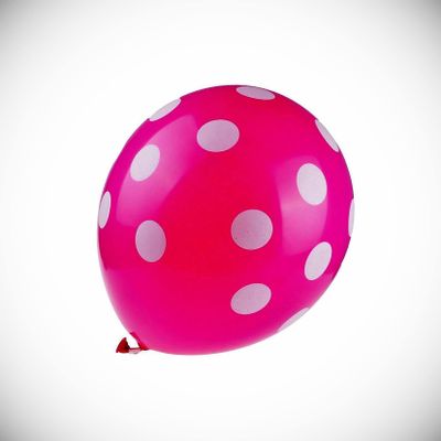 12 Inch 100x Hot Pink Dot Polka Latex Thick Party Balloons 3.2g Helium Floating Hanging Balloon Bright Color for Wedding Decoration Banner Air Balloon