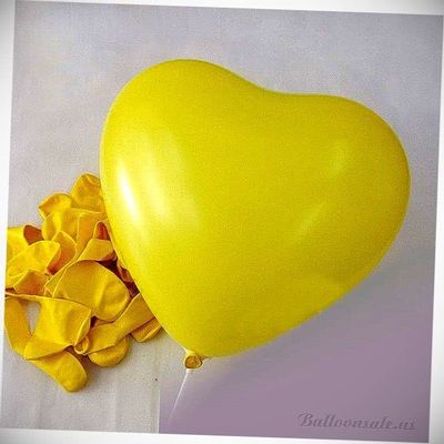 12 Inch 100x Yellow Color Heart Latex Thick Party Balloons 3.2g Helium Floating Hanging Balloon Bright Color for Wedding Decoration Banner Air Balloon