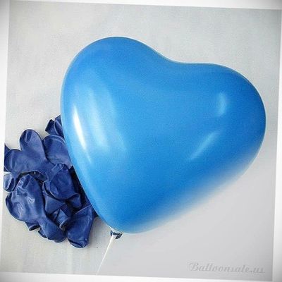12 Inch 100x Blue Color Heart Latex Thick Party Balloons 3.2g Helium Floating Hanging Balloon Bright Color for Wedding Decoration Banner Air Balloon