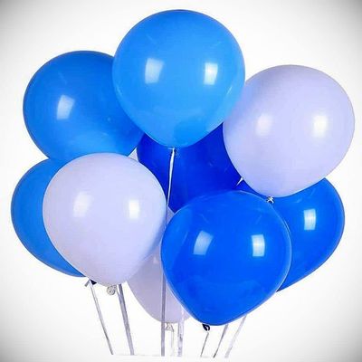 12inch 100x Sky Blue White Latex Balloons Shower Party Man Wild One Helium Hanging Balloon Bright Color for Wedding Decoration Banner Air Balloon