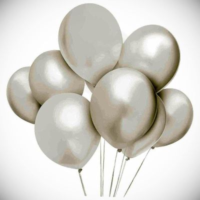 100pcs 12 Inch Metallic Latex White Balloons For Party Decorations Hanging Balloon Bright Color for Wedding Decoration Banner Air Balloon
