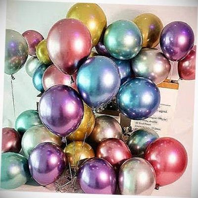 12 Inch 100x Metallic Latex Thick Party Balloons Helium Float Shower Party Hanging Balloon Bright Color for Wedding Decoration Banner Air Balloon