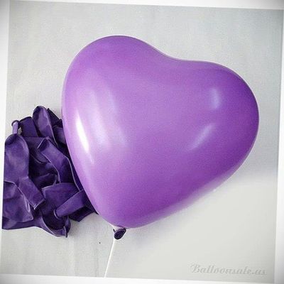 12 Inch 100x Purple Heart Latex Thick Party Balloons 3.2g Helium Floating Hanging Balloon Bright Color for Wedding Decoration Banner Air Balloon