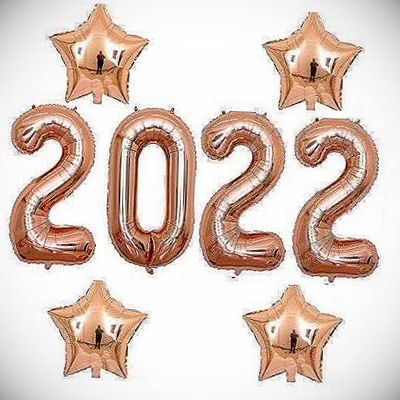 40 Inch Rose Gold 2022 Number Foil Balloon Prom Grad Graduation Party Decor Star Hanging Balloon Bright Color for Wedding Decoration Banner Air Balloon