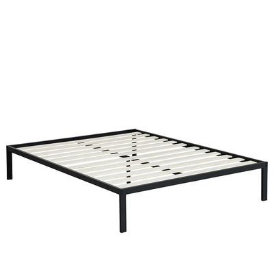 Fast Furnishings Queen Size Steel Metal Platform Bed Frame with Wood Slats