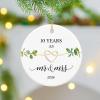 10th Anniversary Ornament, Gifts for 10th Wedding Anniversary, 10 Year Wedding Gifts for Her,Couple,Him, 2.9" Ceramic 10 Year as Mr and Mrs Christmas Ornament 2026 view 3