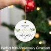 10th Anniversary Ornament, Gifts for 10th Wedding Anniversary, 10 Year Wedding Gifts for Her,Couple,Him, 2.9" Ceramic 10 Year as Mr and Mrs Christmas Ornament 2026 view 4