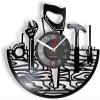 12 Inch Vinyl Record Wall Clock Carpenter Tools Gramophone Record Wall Clock Tool for Lumberjack Wood Saw Tapeline Vinyl Record Timepieces Carved Vinyl Record view 1