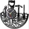 12 Inch Vinyl Record Wall Clock Carpenter Tools Gramophone Record Wall Clock Tool for Lumberjack Wood Saw Tapeline Vinyl Record Timepieces Carved Vinyl Record view 2