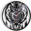 12 Inch Round Wall Clock Owl & Wind Chime Artwork Vinyl LP Wall Clock for Room Home Decor Woodlands Bird Gramophone Record Timepiece Art Clock Watch view 1