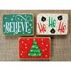 3 Piece Set Tiered Tray Mini Christmas Decor Signs Shelf Sitter Vignette Setting view 1