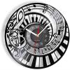 12In Wall Clock Silent Non-Ticking Music Instrument Gramophone Record Wall Clock Black & White Keys Spiral Stair Shaped Retro Timepieces Vinyl Music Record Artwork view 1