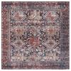 SAFAVIEH Washable Rug Tucson Collection - 6' Square, Navy & Rust, Slip Resistant & Easy to Clean, Ideal for Living Room, Bedroom, Dining Space (TSN130N) view 1