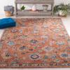 SAFAVIEH Blossom Collection Accent Rug - 4' x 6', Rust & Blue, Handmade French Country Floral Wool, Ideal for High Traffic Areas in Entryway, Living Room, Bedroom (BLM466P) view 1
