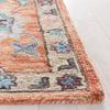 SAFAVIEH Blossom Collection Accent Rug - 4' x 6', Rust & Blue, Handmade French Country Floral Wool, Ideal for High Traffic Areas in Entryway, Living Room, Bedroom (BLM466P) view 3