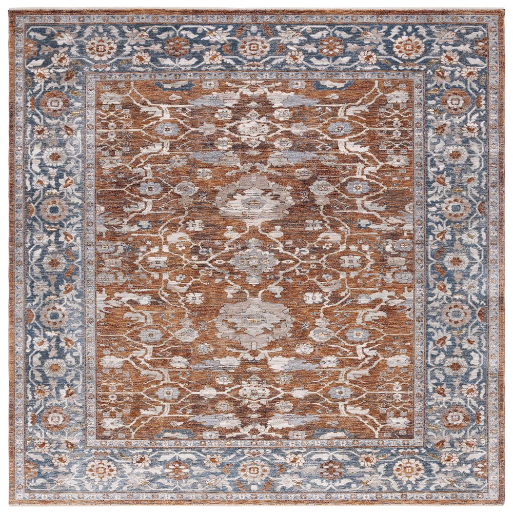 SAFAVIEH Area Rug 8x10 - Heirloom Collection - Large - Rust & Blue, Traditional Oriental Design, Non-Shedding & Easy Cleaning, Ideal for Living Room, Bedroom, Office, Dining Space (HRL726P)