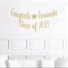 Graduation Banner, Custom Name 2024 Graduation Banner Sign, Class of 2024 Banner, Congrats Grad, Glitter Banner view 1