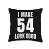 54 Years Old Funny 54th Birthday Men Women Quote 54 Years Throw Pillow view 1
