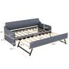 KLMM Unique Twin Size Upholstery DayBed with Trundle and USB Charging Design,Trundle can be Flat or erected, Suitable for Teenagers, Adults, Bedroom, Apartment (Gray@K*) view 2
