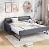KLMM Unique Twin Size Upholstery DayBed with Trundle and USB Charging Design,Trundle can be Flat or erected, Suitable for Teenagers, Adults, Bedroom, Apartment (Gray@K*) view 3