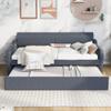 KLMM Unique Twin Size Upholstery DayBed with Trundle and USB Charging Design,Trundle can be Flat or erected, Suitable for Teenagers, Adults, Bedroom, Apartment (Gray@K*) view 4