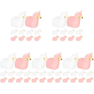 ABOOFAN 100 pcs Lovely Decorative Resin Alpacas Cute Cake Desktop Adorable Figurines DIY Mini Ornaments Alpaca Figurine Decoration Miniature Topper Model Educational Charms
