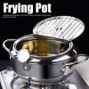 BORDSTRACT Stainless Steel Frying Pot with Thermometer, 3.3 Qt 9.4 Inch Induction Compatible Deep Fryer with Lid and Drip Rack for Home Kitchen Cooking view 3