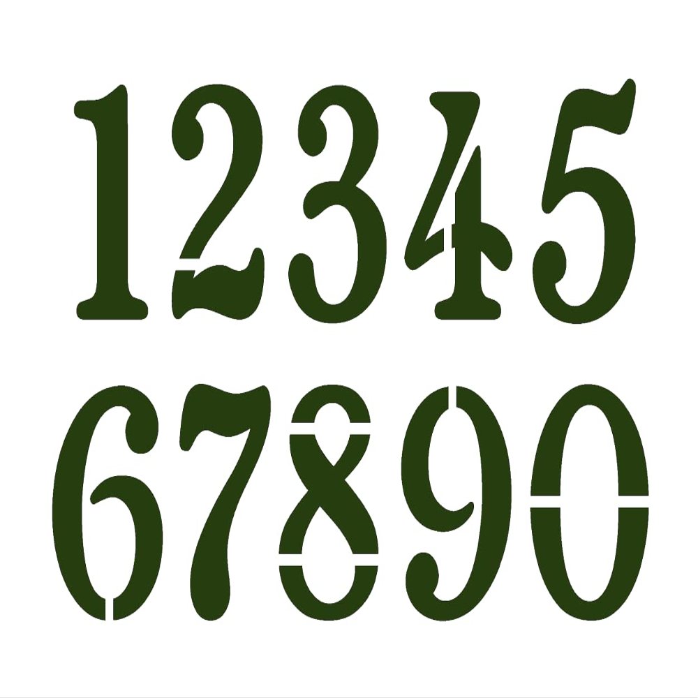 CHELSEA Numbers Stencil - 2 Inch Fancy Classic Basic Font Address House Curb Mailbox Plastic Sheet S933-810