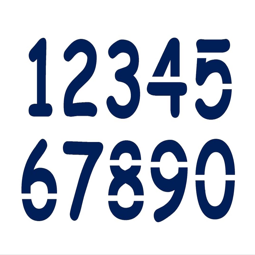 COMIC SANS Numbers Stencil - 2 Inch Basic Thick Font Address House Curb Mailbox Plastic Sheet S935-810