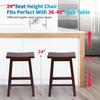 Bar Stools for Kitchen Island, Counter Height Bar Stools Set of 2, 24 Inch Wood Saddle Stool, Solid Wooden Seating with Footrest, Ideal for Breakfast Bar, Kitchen Island, Party Room, Backless, 2-Pack view 2