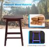 Bar Stools for Kitchen Island, Counter Height Bar Stools Set of 2, 24 Inch Wood Saddle Stool, Solid Wooden Seating with Footrest, Ideal for Breakfast Bar, Kitchen Island, Party Room, Backless, 2-Pack view 4