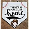 1 Pcs There's No Place Like Home Baseball Sign Wall Art Door Plaque Wreath Attachment view 1