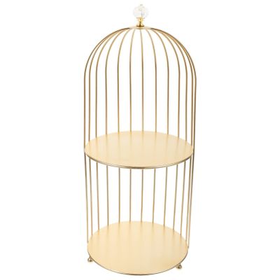 SHERCHPRY Multi-function Bird Cage Cake Stand Cosmetic Organizer Elegant Two Decorative Holder for Desserts Makeup and Accessories for Weddings Parties Home Decor