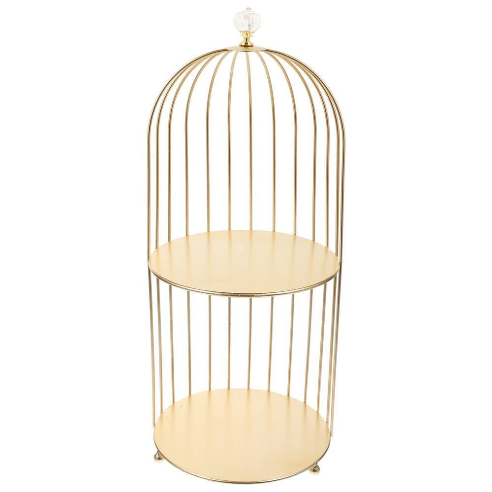 SHERCHPRY Multi-function Bird Cage Cake Stand Cosmetic Organizer Elegant Two Decorative Holder for Desserts Makeup and Accessories for Weddings Parties Home Decor
