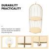 SHERCHPRY Multi-function Bird Cage Cake Stand Cosmetic Organizer Elegant Two Decorative Holder for Desserts Makeup and Accessories for Weddings Parties Home Decor view 4