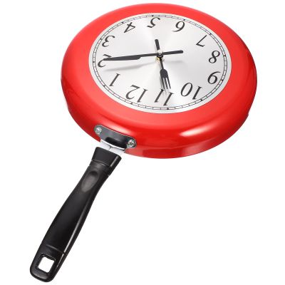 iplusmile Modern Farmhouse Wall Clock Pan Design Kitchen Clock Silent Non-Ticking Frying Pan Wall Unique Home D Cor Accurate Timepiece