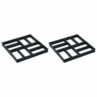 Tidyard 2 Piece Pavement Molds Plastic Garden Stone Molds Black for Paving Corridors, Balconies, Courtyards, Vegetable Plots, Outdoor Landscaping Decor 15.7 x 15.7 x 1.6 Inches (L x W x H)
