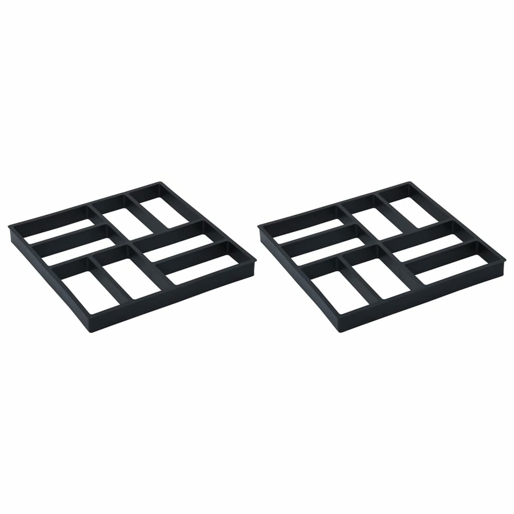 Tidyard 2 Piece Pavement Molds Plastic Garden Stone Molds Black for Paving Corridors, Balconies, Courtyards, Vegetable Plots, Outdoor Landscaping Decor 15.7 x 15.7 x 1.6 Inches (L x W x H)