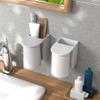 Wall-Mounted Magnetic Toiletries Organizer Toothbrush Cup Toothpaste -Saving Bathroom Storage Simple Design Material Easy Installation view 4
