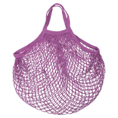 MECCANIXITY Cotton Mesh Bag, 15x13.8 Reusable Washable Mesh Net String Grocery Bags Organizer for Fruits Vegetables Shopping Dark Purple