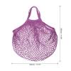 MECCANIXITY Cotton Mesh Bag, 15x13.8 Reusable Washable Mesh Net String Grocery Bags Organizer for Fruits Vegetables Shopping Dark Purple view 2