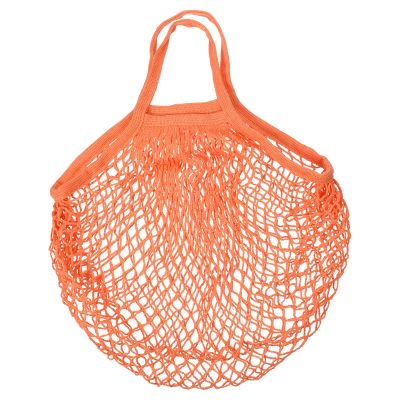 MECCANIXITY Cotton Mesh Bag, 15x13.8 Reusable Washable Mesh Net String Grocery Bags Organizer for Fruits Vegetables Shopping Orange