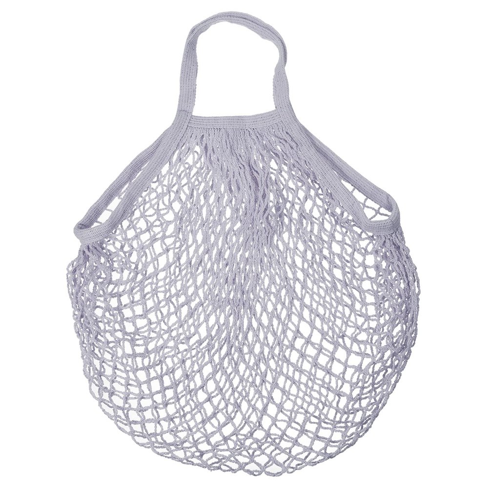 MECCANIXITY Cotton Mesh Bag, 15x13.8 Reusable Washable Mesh Net String Grocery Bags Organizer for Fruits Vegetables Shopping Gray