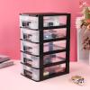 Multifunctional Five-Layer Plastic Storage Cabinet with Transparent Drawers - Space-Saving Organizer for Office, Closet, and Home, 12.36 Inches, Black view 2