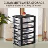 Multifunctional Five-Layer Plastic Storage Cabinet with Transparent Drawers - Space-Saving Organizer for Office, Closet, and Home, 12.36 Inches, Black view 4