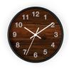 Mozingo ~ Premium Quality Silent No Tick Wall Clock Designer Clocks for Living Room Kitchen Bedroom 10" Made in USA (Frame Color: Black, Time Marks: Numbers, Wood Grain) view 1
