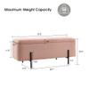 MCombo Storage Ottoman Bench, Teddy Fabric Upholstered Footstool with Storage Space, Bed End Bench for Bedroom, Living Room, Entryway W709 (Pink) view 3