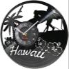 12 Inch Round Wall Clock Hawaii Holiday Beach Vinyl Record Wall Clock Tropical Palm Tree Surfers Home Decor Travel Craft The American States Artwork view 2