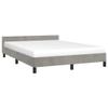 GOLINPEILO Light Gray Bed Frame with Headboard 53.9"x74.8" Full Velvet, Weight-53.352 lb(Style J) view 4