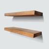 URBANDI, Rustic Floating Shelves, Set of 2, Hidden Bracket, Solid Wood, Heavy Duty, Wall Mounted Shelves, (Brown, 60Wx8D) view 4